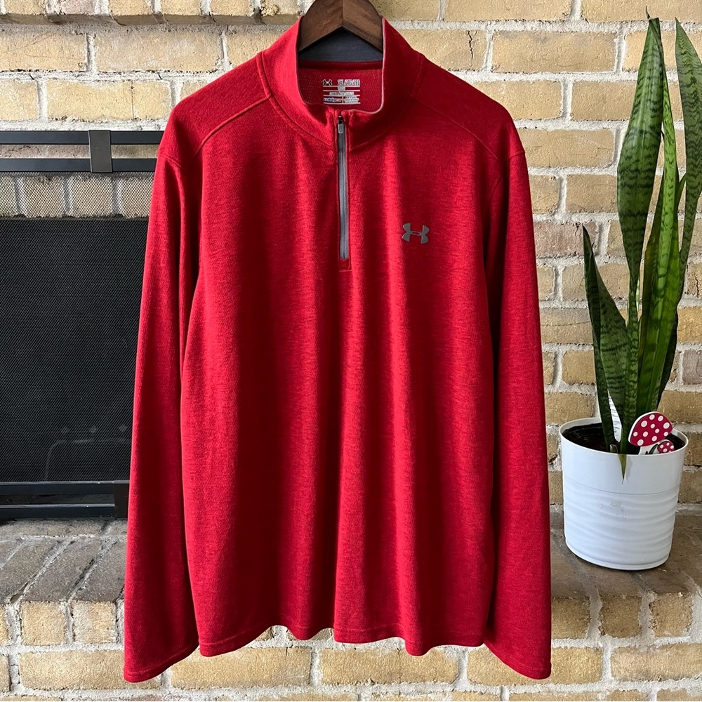 Under Armour Red Quarter-Zip Pullover Sweatshirt